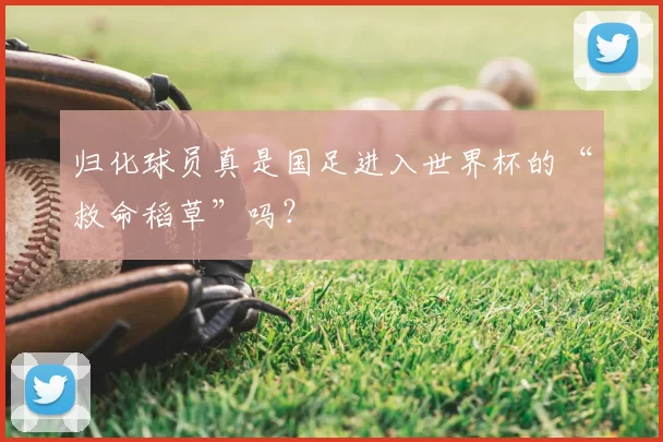 归化球员真是国足进入世界杯的“救命稻草”吗？